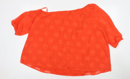 Womens UK Size 14 Per Una Red Basic Blouse