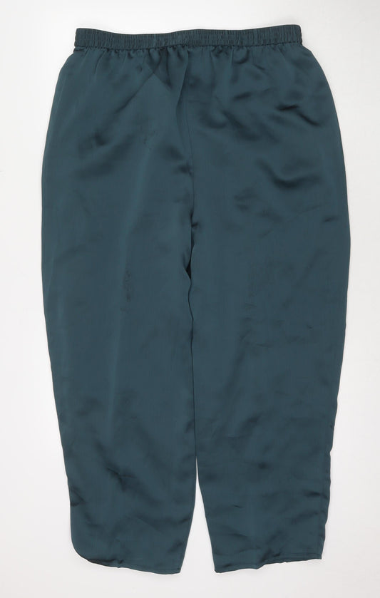 ELVI Womens Blue Polyester Trousers Size 18 L27 in Regular Zip