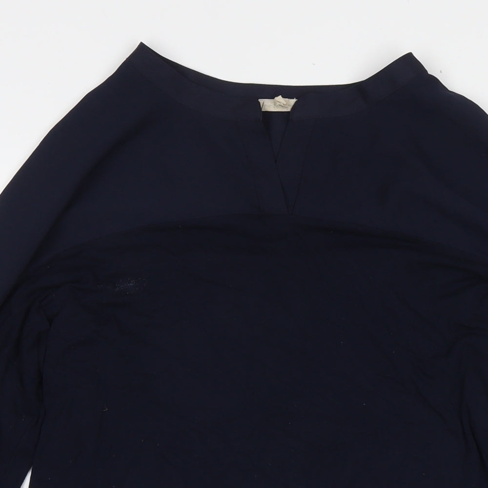 Phase Eight Womens Blue Viscose Jumper Dress Size 10 V-Neck Pullover