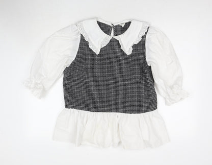 Womens UK Size 10 River Island Grey Basic Blouse