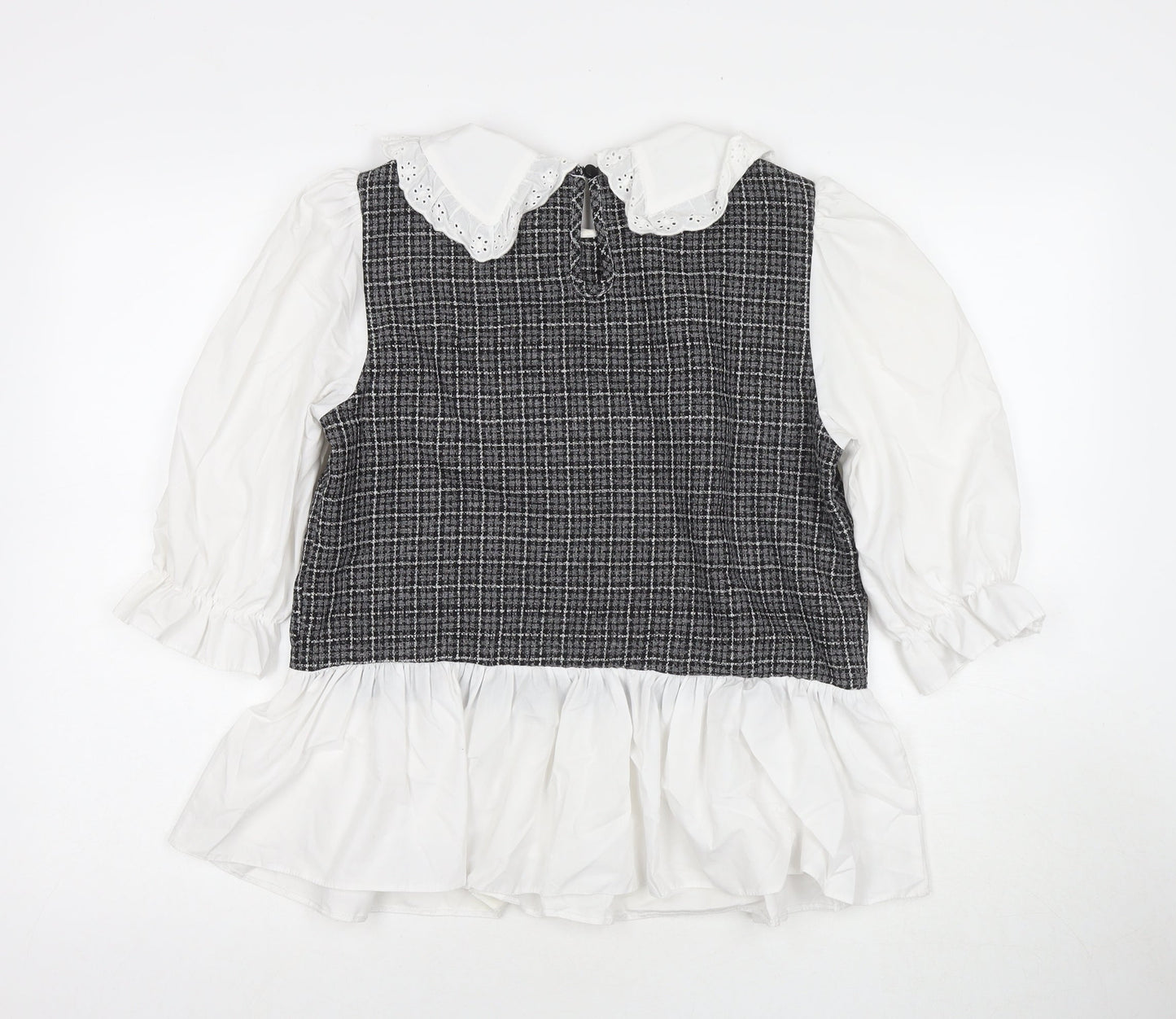 Womens UK Size 10 River Island Grey Basic Blouse
