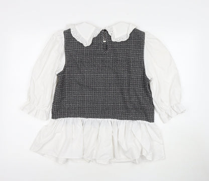 Womens UK Size 10 River Island Grey Basic Blouse