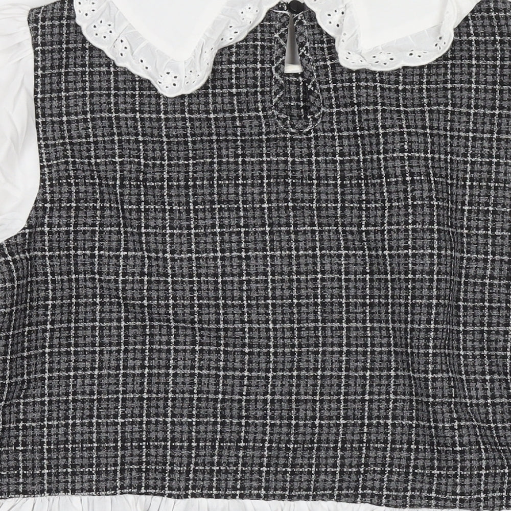 Womens UK Size 10 River Island Grey Basic Blouse