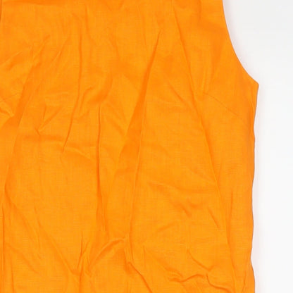 Sosander Womens Orange Polyester A-Line Size 8 Round Neck Zip