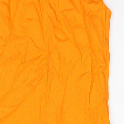 Sosander Womens Orange Polyester A-Line Size 8 Round Neck Zip