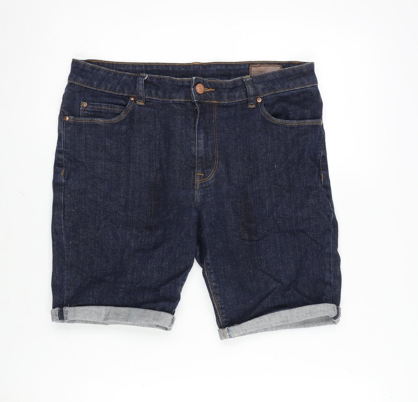 ASOS Mens Blue Cotton Bermuda Shorts Size 30 in L10 in Regular Zip