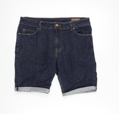 ASOS Mens Blue Cotton Bermuda Shorts Size 30 in L10 in Regular Zip