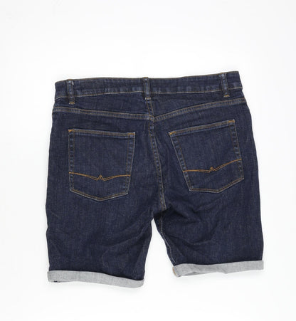 ASOS Mens Blue Cotton Bermuda Shorts Size 30 in L10 in Regular Zip