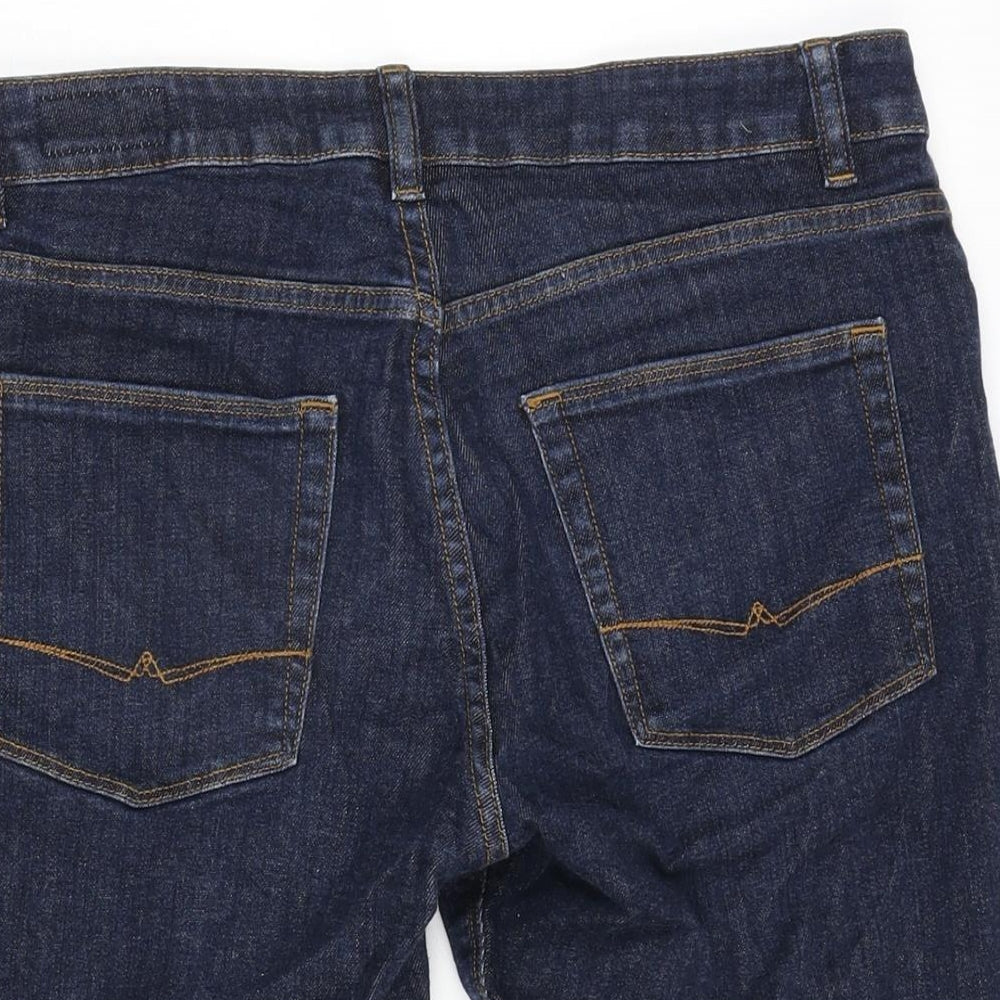 ASOS Mens Blue Cotton Bermuda Shorts Size 30 in L10 in Regular Zip