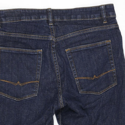 ASOS Mens Blue Cotton Bermuda Shorts Size 30 in L10 in Regular Zip