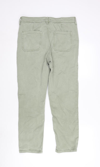 F&F Womens Green Polyester Straight Jeans Size 12 L27 in Regular Zip