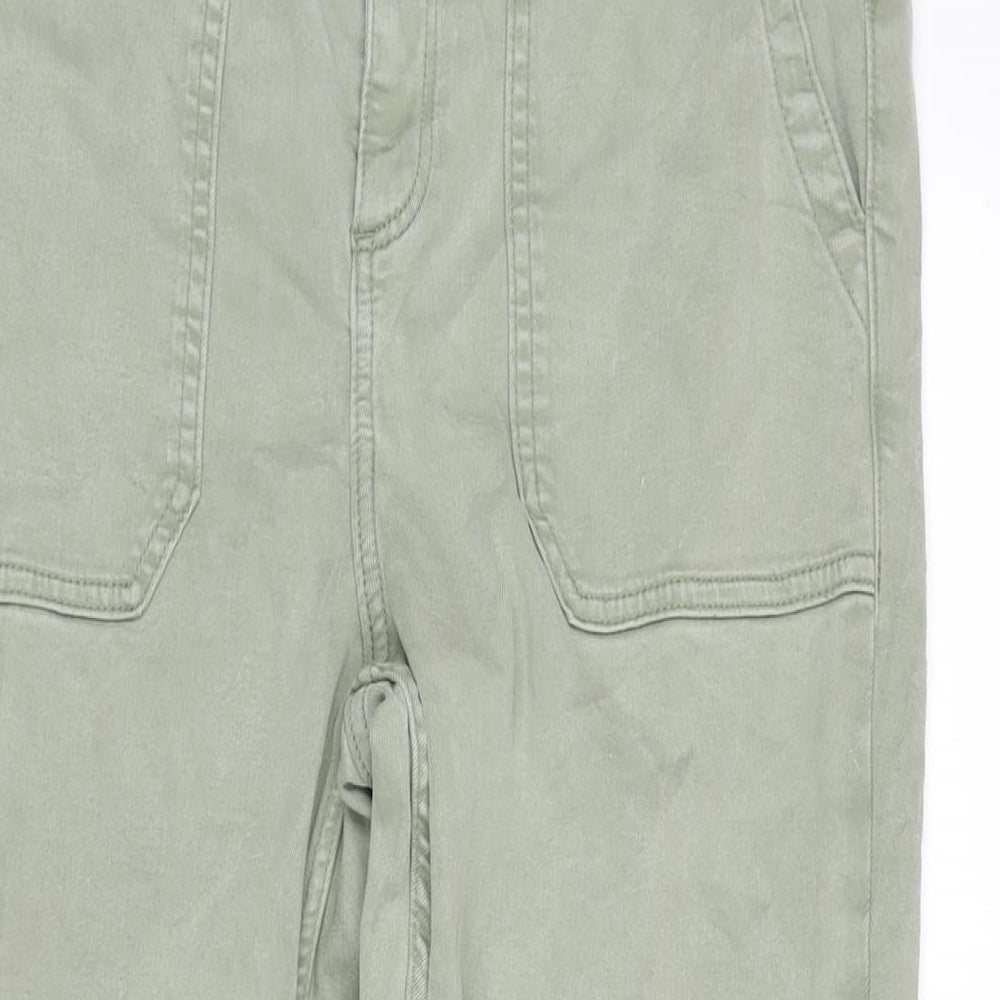 F&F Womens Green Polyester Straight Jeans Size 12 L27 in Regular Zip