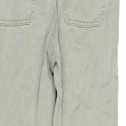 F&F Womens Green Polyester Straight Jeans Size 12 L27 in Regular Zip