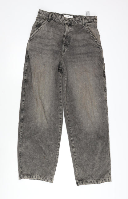 Pull&Bear Womens Brown Cotton Straight Jeans Size 6 L30 in Regular Zip