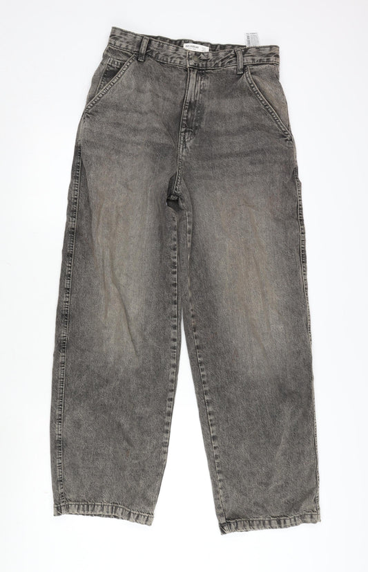 Pull&Bear Womens Brown Cotton Straight Jeans Size 6 L30 in Regular Zip