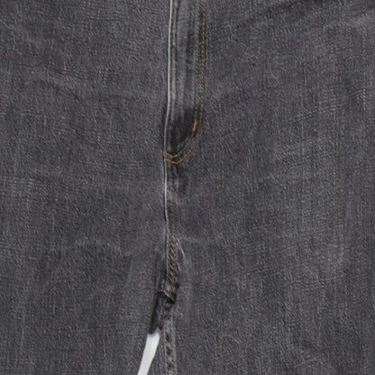 TU Mens Grey Cotton Blend Straight Jeans Size 40 in L27 in Regular Zip