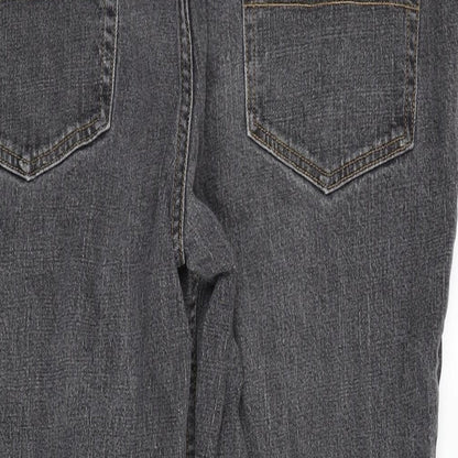 TU Mens Grey Cotton Blend Straight Jeans Size 40 in L27 in Regular Zip
