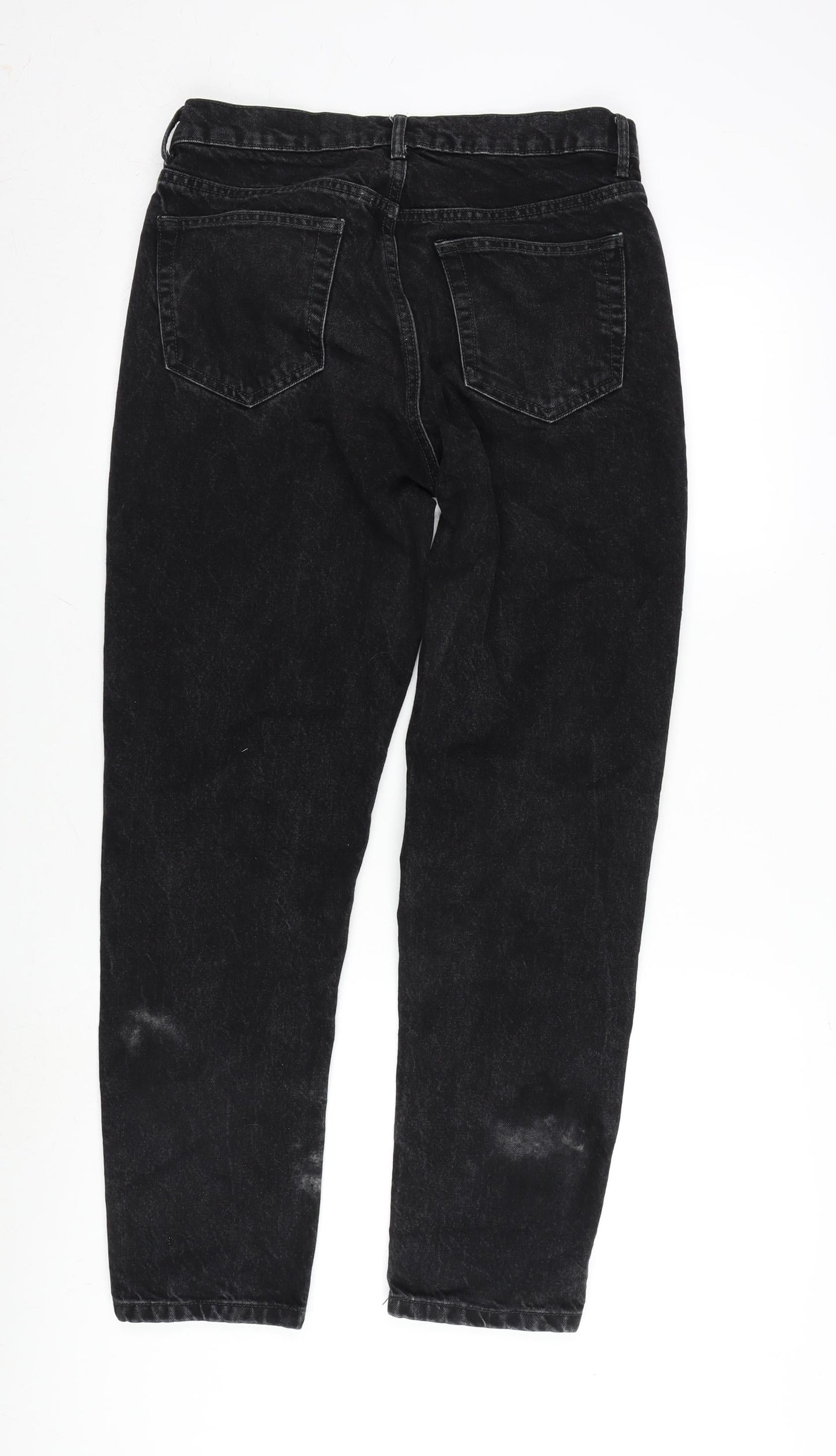 Zara Mens Grey Cotton Blend Straight Jeans Size 38 in L28 in Regular Zip