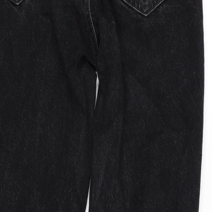 Zara Mens Grey Cotton Blend Straight Jeans Size 38 in L28 in Regular Zip