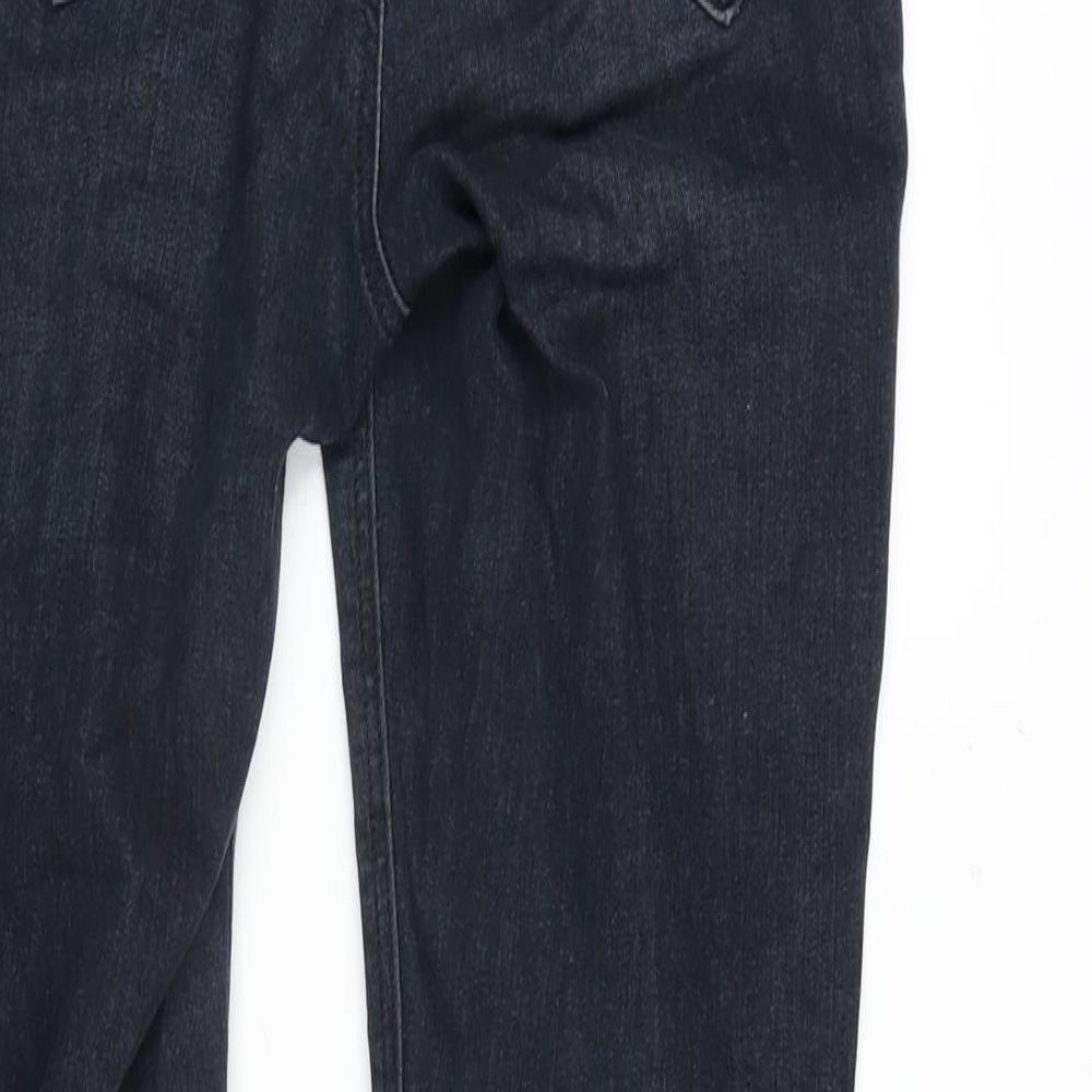 River Island Womens Blue Cotton Blend Tapered Jeans Size 12 L26 in Regular Zip