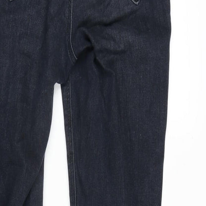 River Island Womens Blue Cotton Blend Tapered Jeans Size 12 L26 in Regular Zip