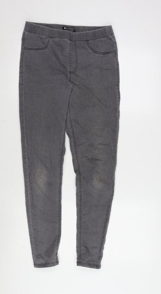 Avenue Womens Grey Cotton Blend Jegging Jeans Size 14 L27.5 in Regular