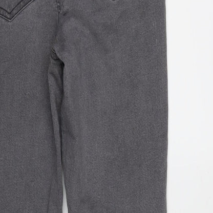 Avenue Womens Grey Cotton Blend Jegging Jeans Size 14 L27.5 in Regular