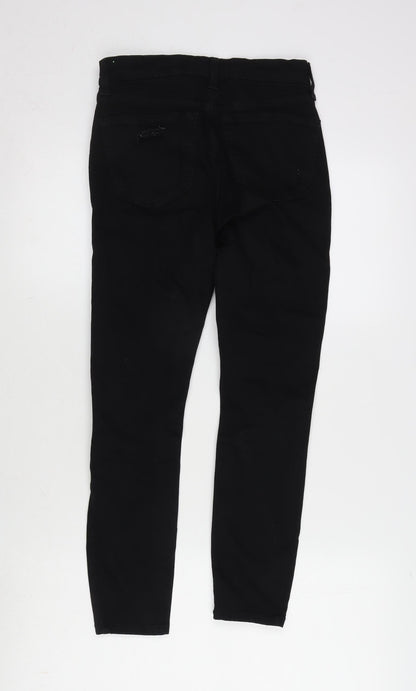 Topshop Womens Black Cotton Blend Tapered Jeans Size 26 in L28 in Regular Zip