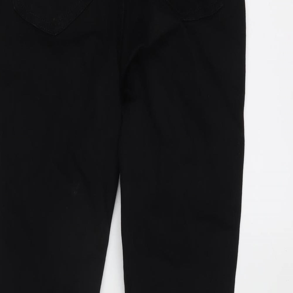 Topshop Womens Black Cotton Blend Tapered Jeans Size 26 in L28 in Regular Zip