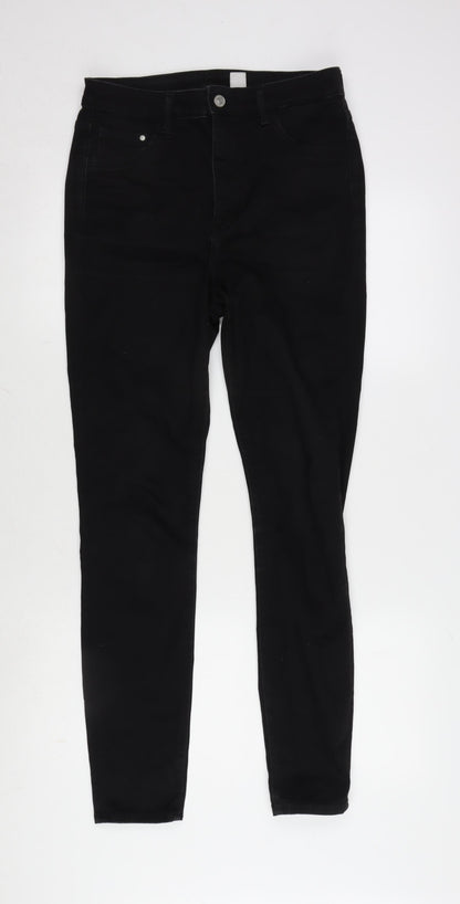 Womens UK Size 30 in H&M Regular Fit Tapered Black Jeans