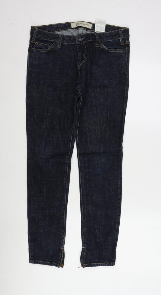 Gap Womens Blue Cotton Blend Skinny Jeans Size 30 in L29 in Regular Zip - Zips to ankle