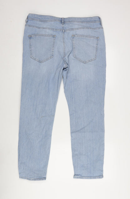 Denim & Co. Mens Blue Cotton Blend Straight Jeans Size 38 in L30 in Regular Zip