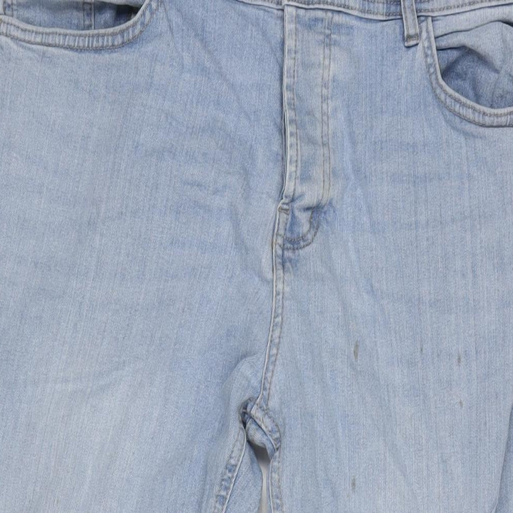 Denim & Co. Mens Blue Cotton Blend Straight Jeans Size 38 in L30 in Regular Zip