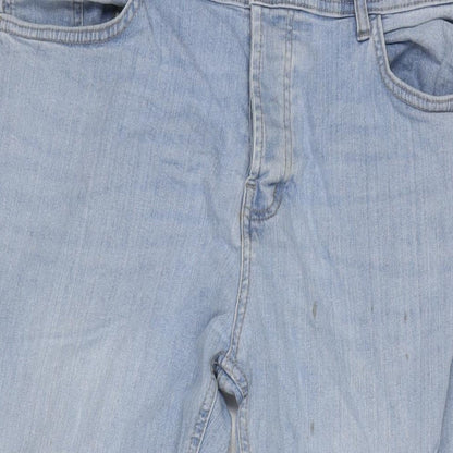 Denim & Co. Mens Blue Cotton Blend Straight Jeans Size 38 in L30 in Regular Zip