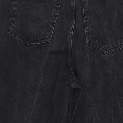 Topshop Womens Grey Cotton Cropped Jeans Size 30 in L22 in Regular Zip - Raw Hem