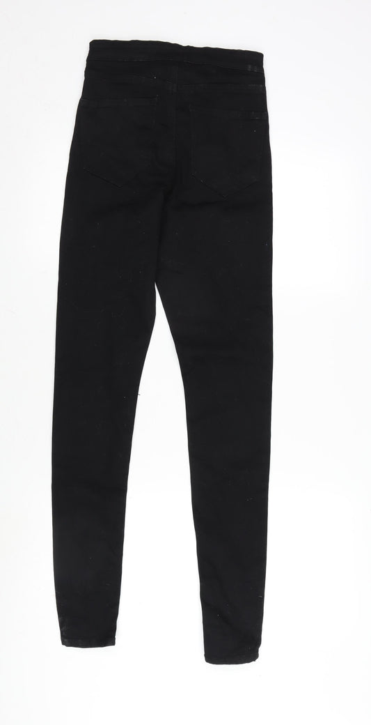 Denim & Co. Womens Black Cotton Blend Tapered Jeans Size 10 L30 in Regular Zip