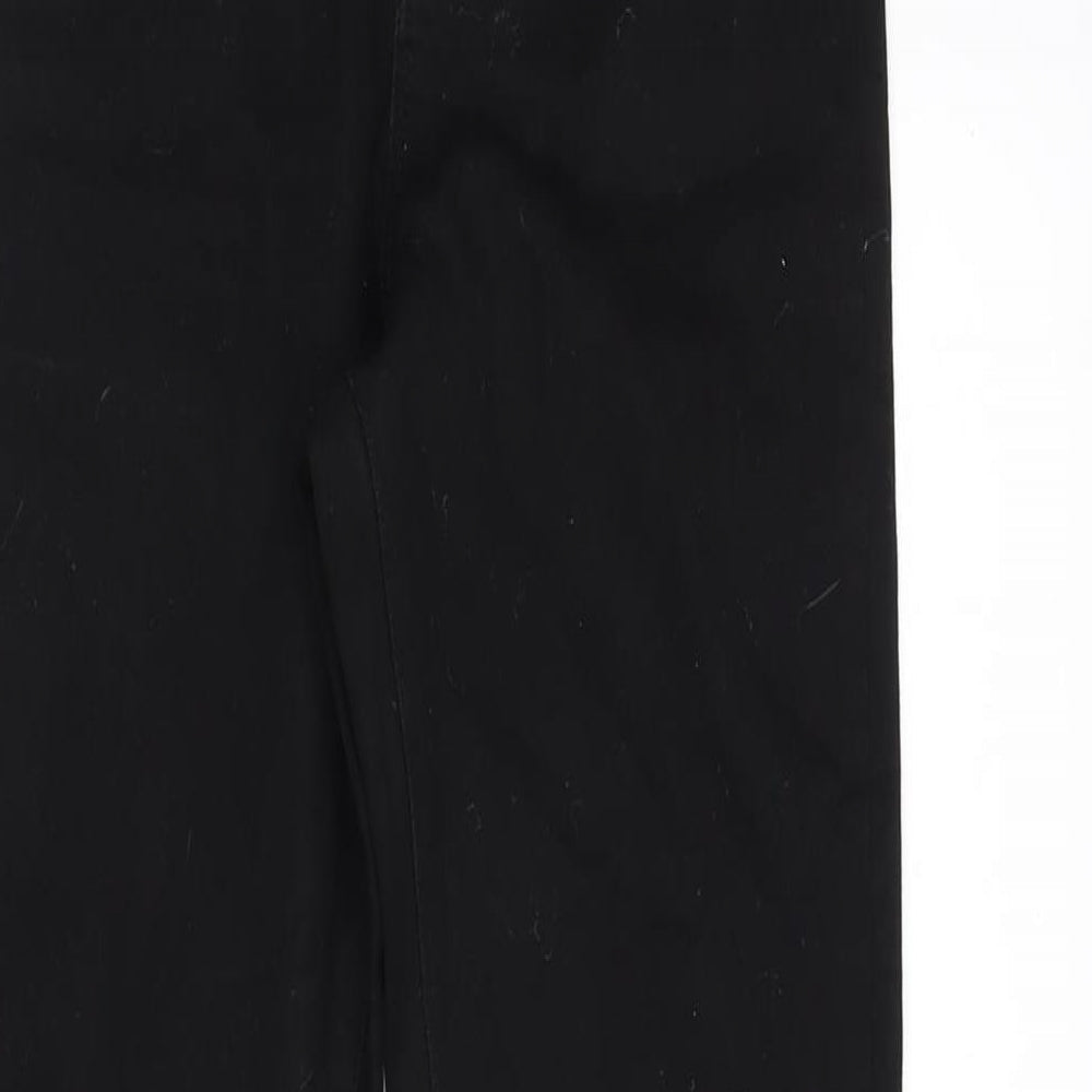 Denim & Co. Womens Black Cotton Blend Tapered Jeans Size 10 L30 in Regular Zip