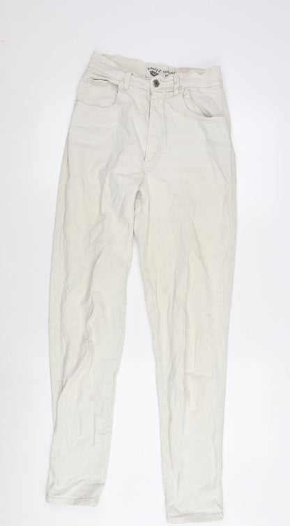 Kennys Womens Ivory Cotton Blend Tapered Jeans Size 25 in L31 in Regular Zip