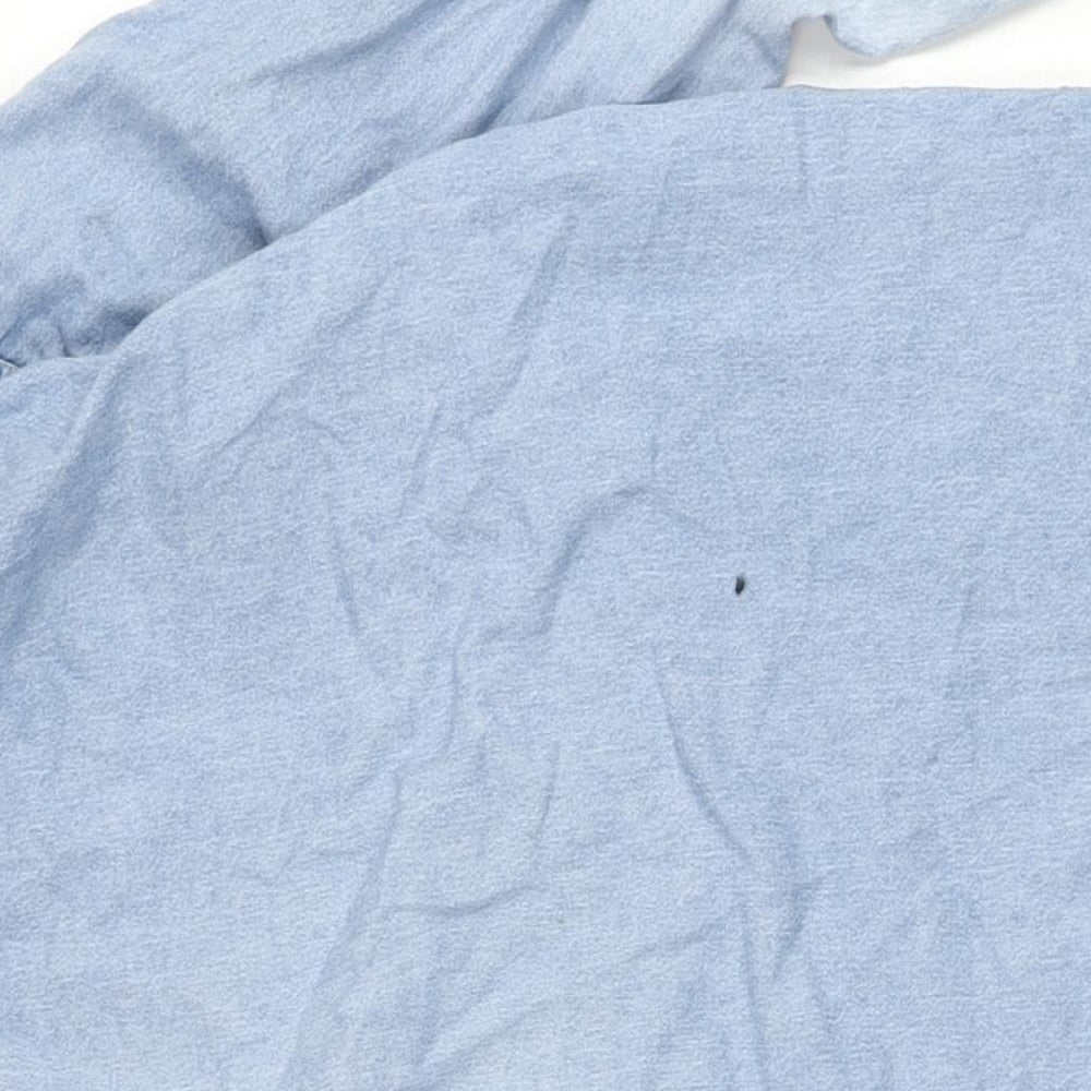 Spring Steen Mens Blue Cotton Button-Up Size 2XL Collared Button