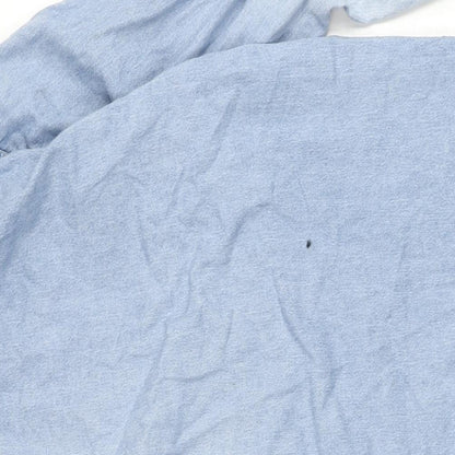 Spring Steen Mens Blue Cotton Button-Up Size 2XL Collared Button