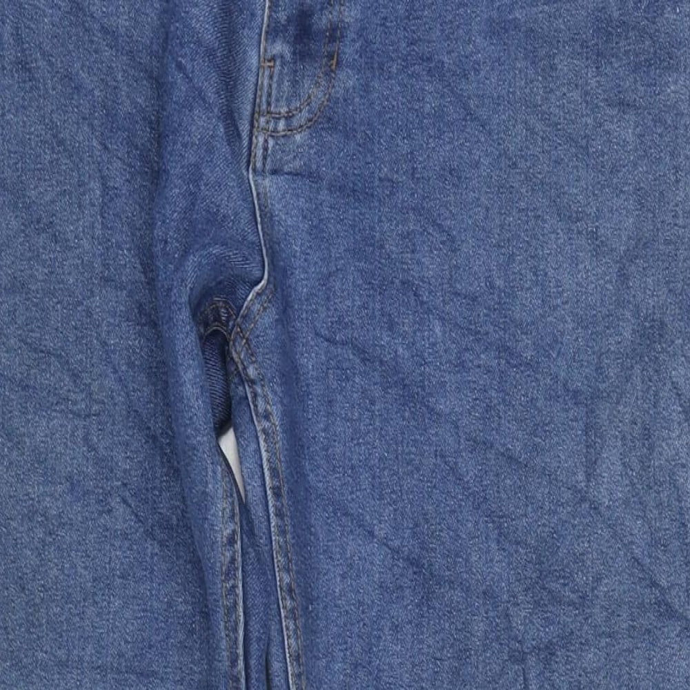 Denim & Co. Mens Blue Cotton Blend Straight Jeans Size 34 in L34 in Regular Zip