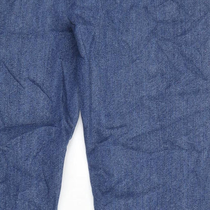 Denim & Co. Mens Blue Cotton Blend Straight Jeans Size 34 in L34 in Regular Zip