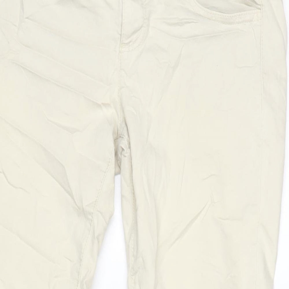 Benetton Womens Beige Cotton Trousers Size 32 in L29 in Regular Zip