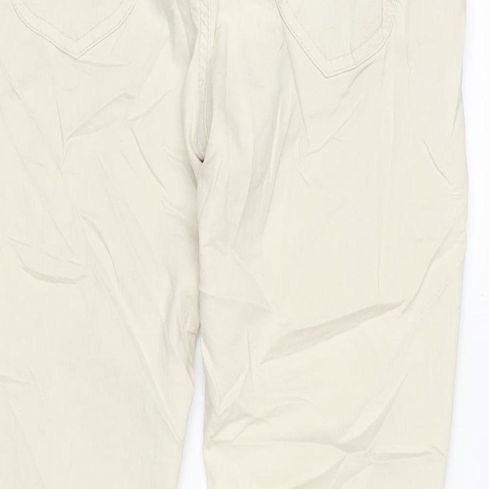 Benetton Womens Beige Cotton Trousers Size 32 in L29 in Regular Zip