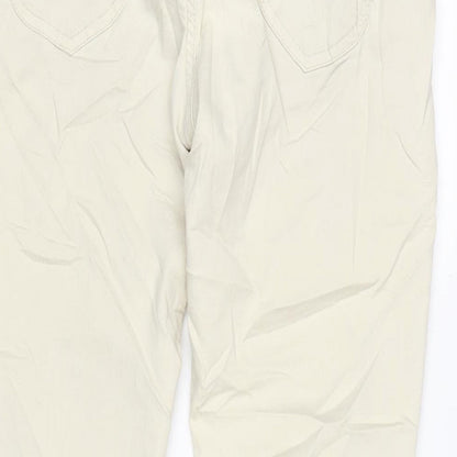 Benetton Womens Beige Cotton Trousers Size 32 in L29 in Regular Zip