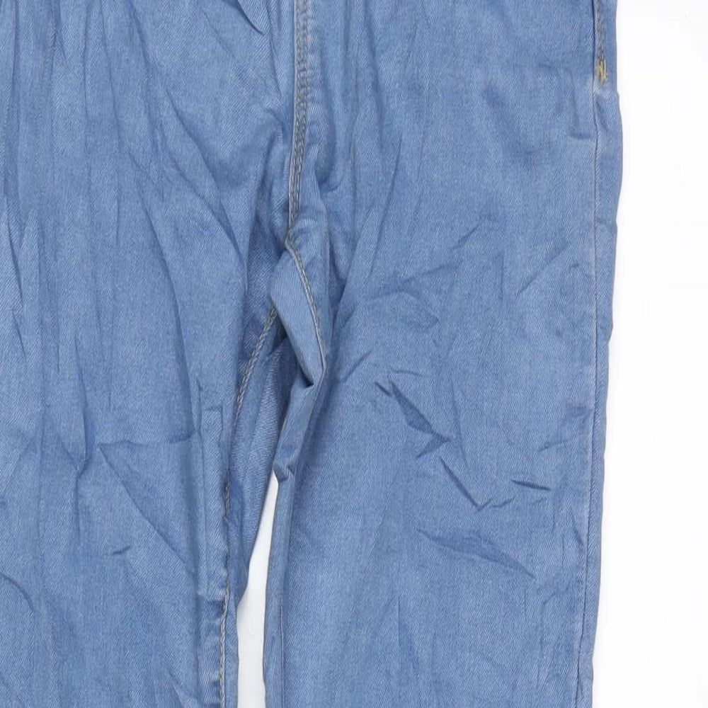 Denim & Co. Womens Blue Cotton Blend Straight Jeans Size 6 L25.5 in Regular Zip