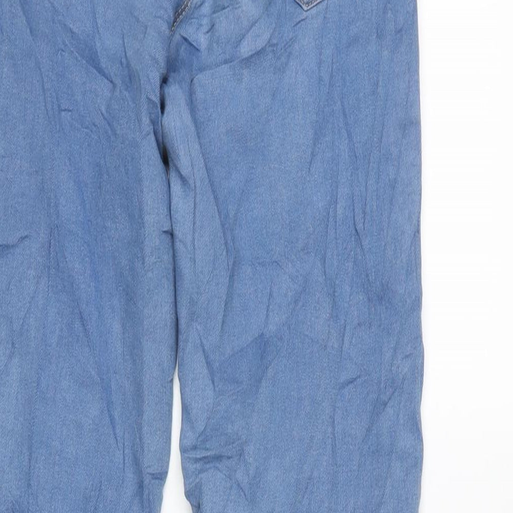Denim & Co. Womens Blue Cotton Blend Straight Jeans Size 6 L25.5 in Regular Zip