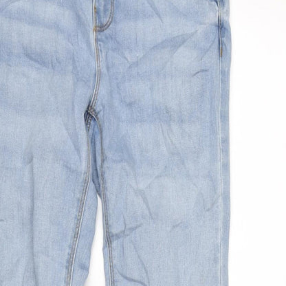 Denim & Co. Womens Blue Cotton Blend Tapered Jeans Size 8 L28.5 in Regular Zip