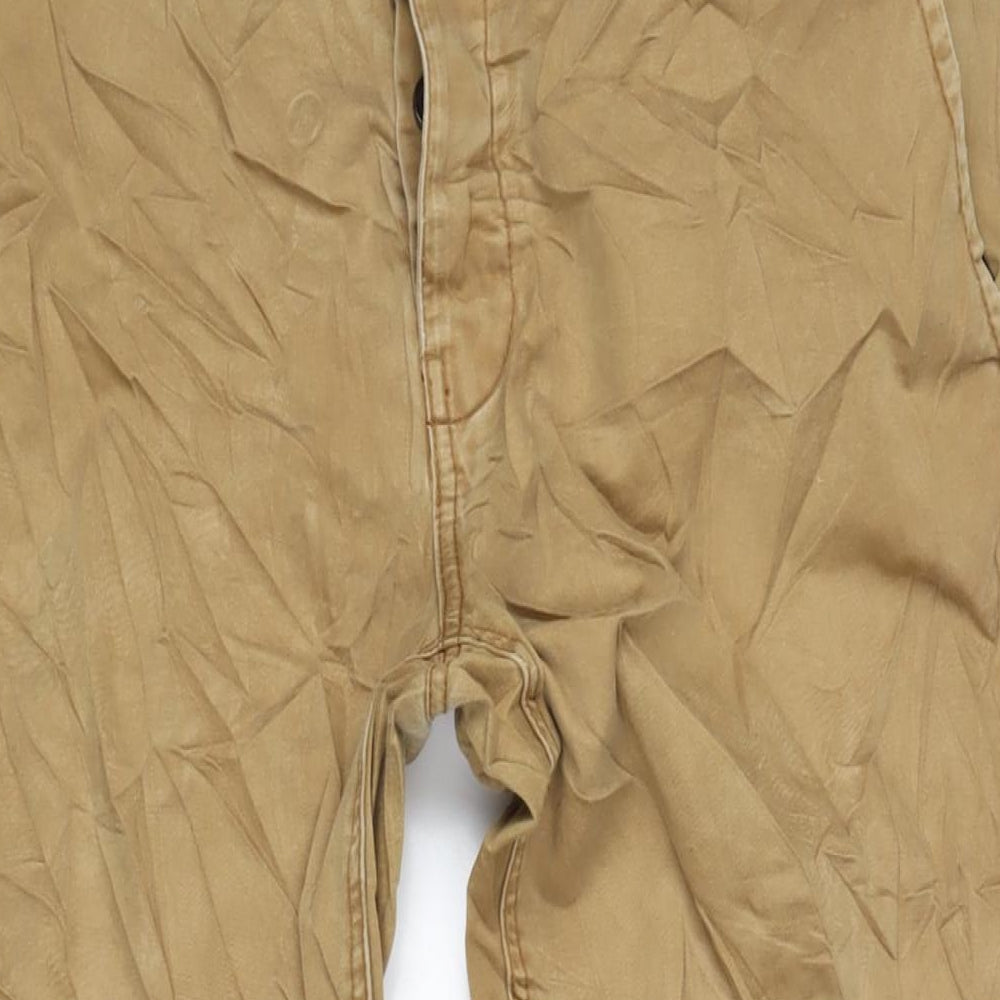 F&F Mens Brown Cotton Blend Straight Jeans Size 38 in L28 in Regular Button