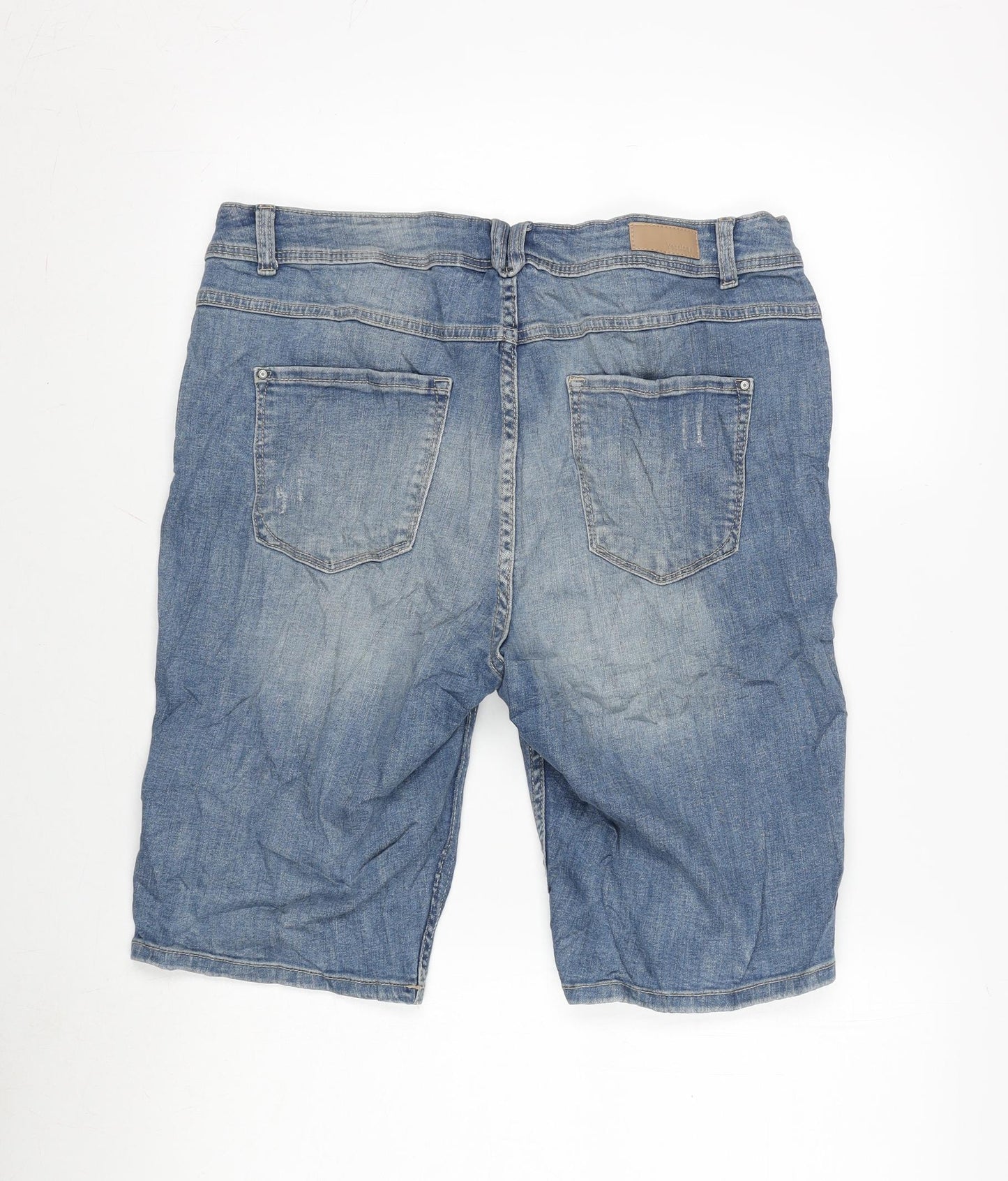 Yessica Womens Blue Houndstooth Cotton Bermuda Shorts Size 34 in L12 in Regular Zip